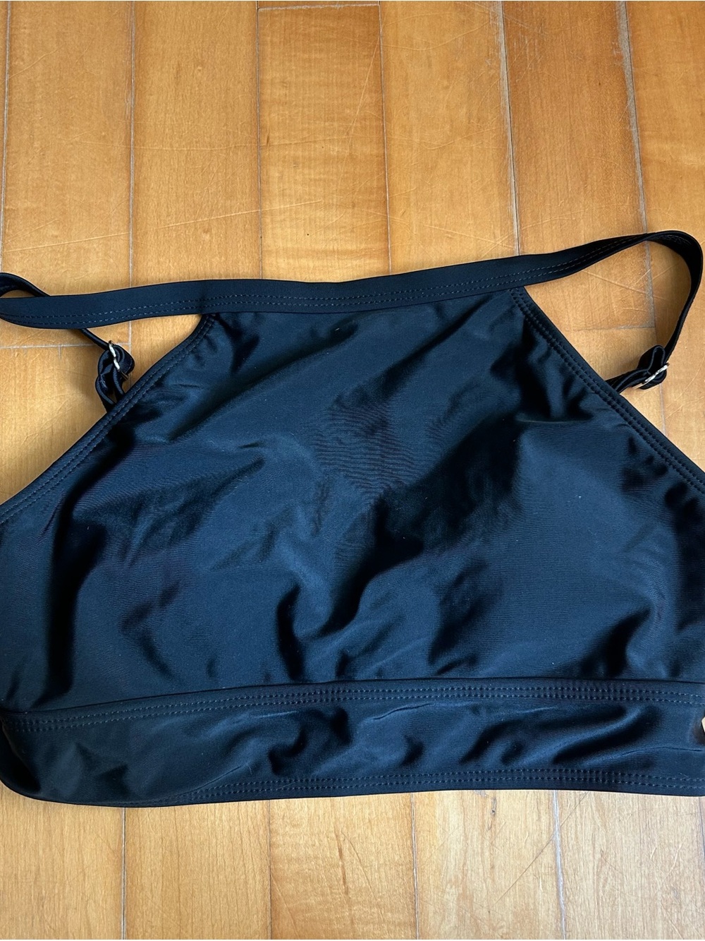 Black High Neck Medium Women's Swim Top
